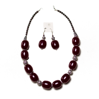 Red Amber Necklace Set